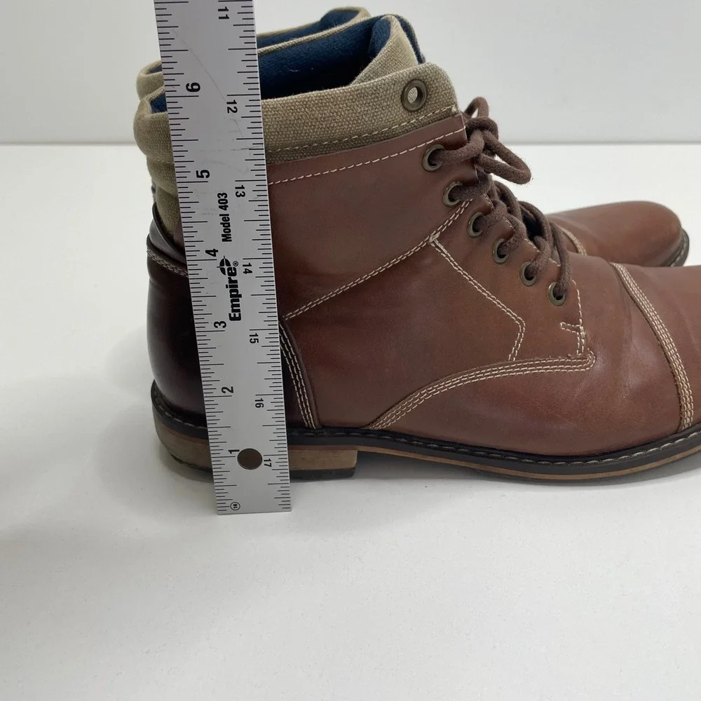 Mountain Creek Mens Brown Faux Leather Cap Toe Lace Up Combat Chukka Boots 9.5 M